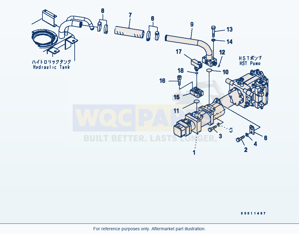 Komatsu WA200-5 Hydraulic Pump Serial 65001-UP parts diagram