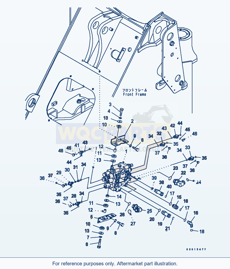 Komatsu WA200-5 Main Valve (For 3-Spool Valve) Serial 65001-UP parts diagram