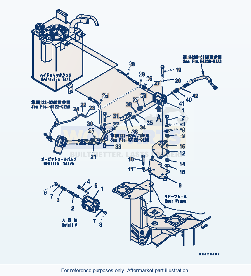 Komatsu WA200-5 Steering Valve Serial B10001-UP parts diagram