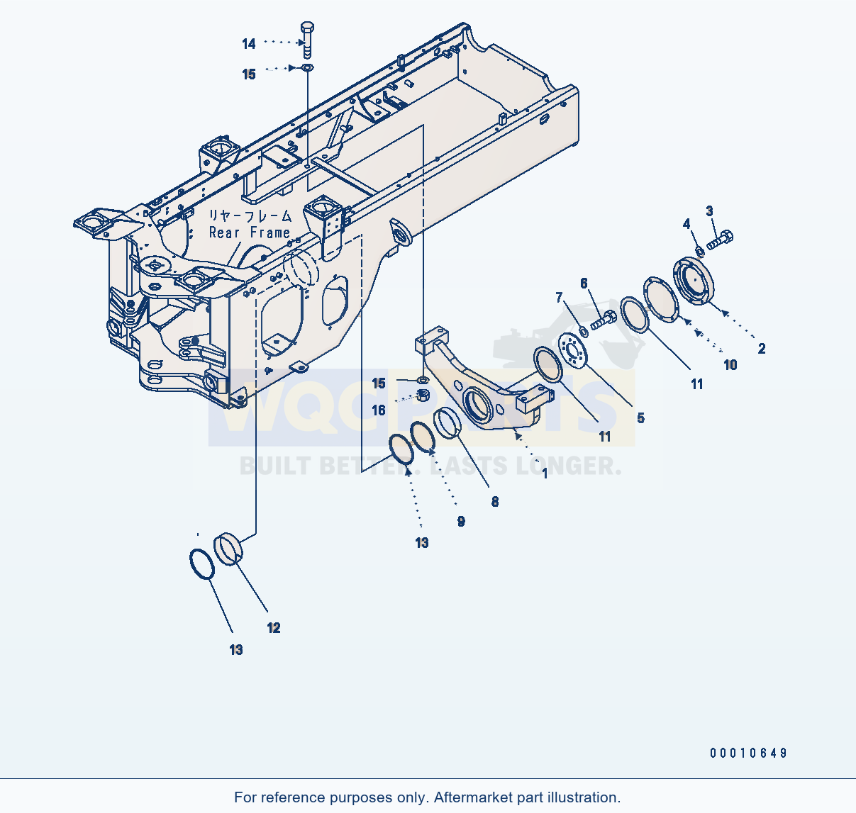Komatsu WA200-5 Rear Axle Support Serial H50001 - UP parts diagram
