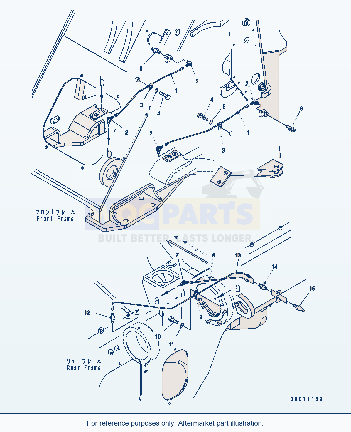 Komatsu WA200-5 Remote Grease(#65001-) parts diagram