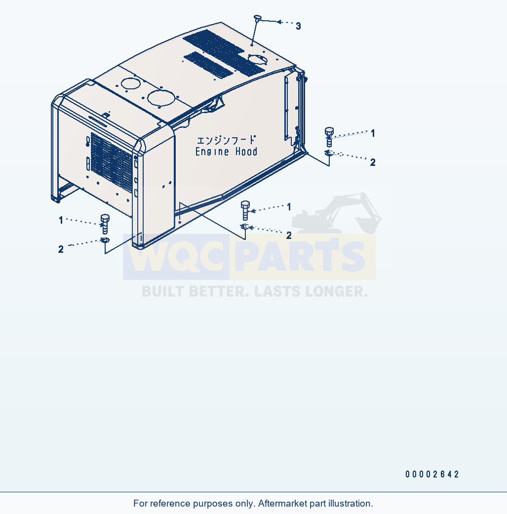 Komatsu WA200-5 Hood Mounting Serial H50001 - UP parts diagram