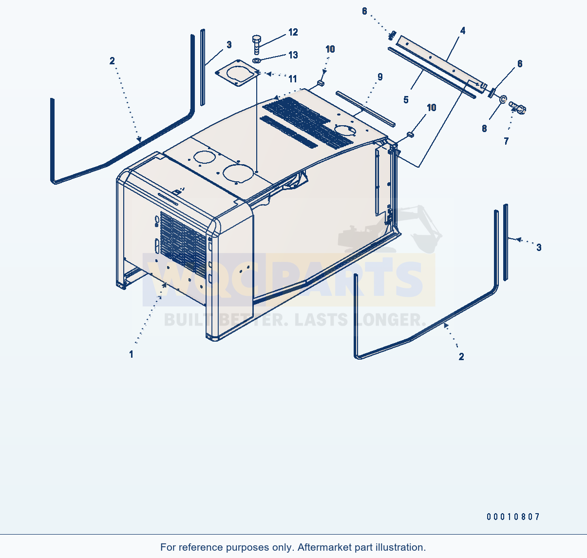 Komatsu WA200-5 Hood Serial H50001 - UP parts diagram