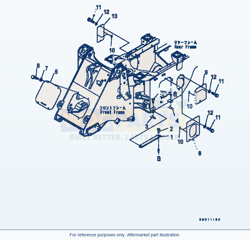 Komatsu WA200-5 Bar Lock And Cover Serial B10001-UP parts diagram