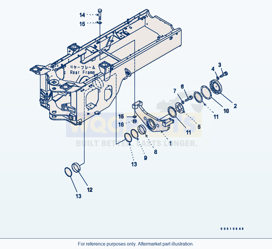 Komatsu WA200-5 Rear Axle Support Serial 65001-UP parts diagram