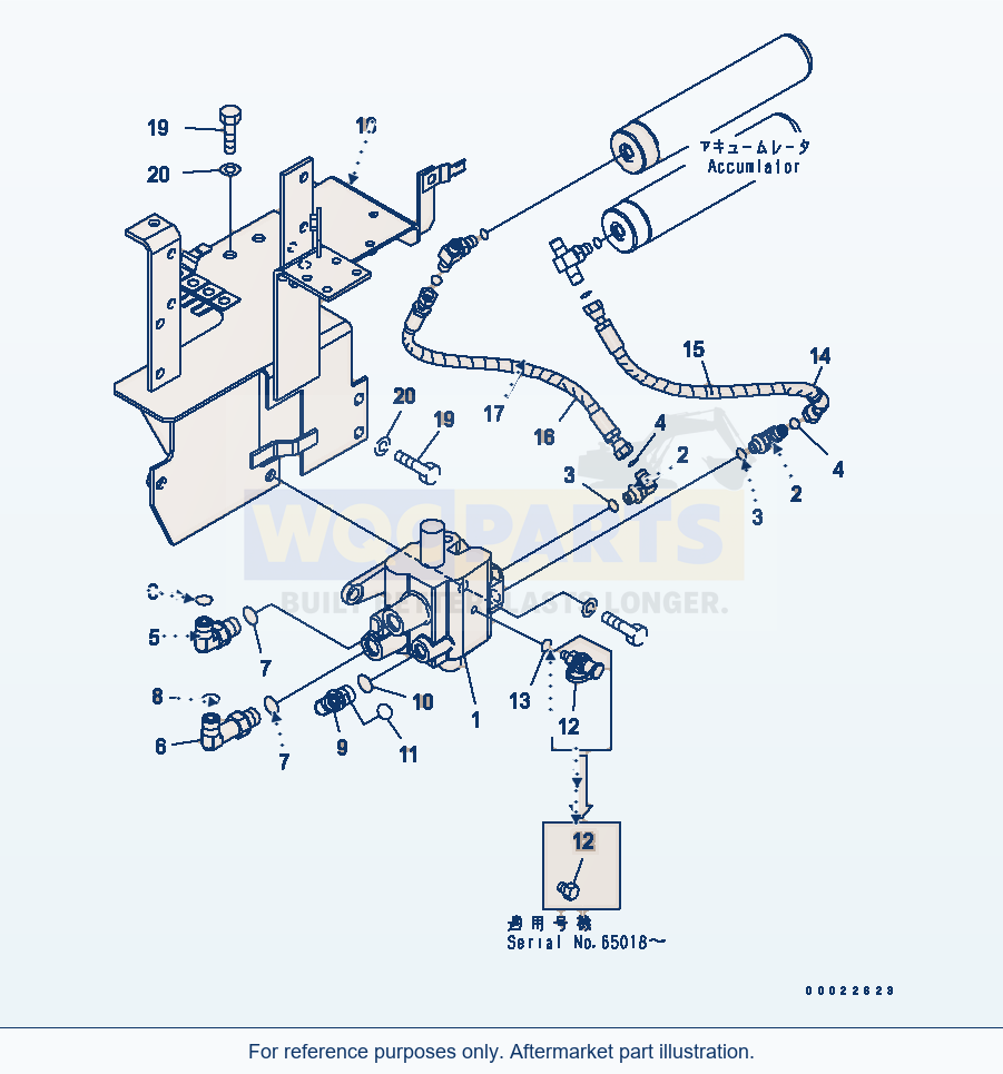 Komatsu WA200-5 Brake Control (Charge Valve) Serial 65001-UP parts diagram