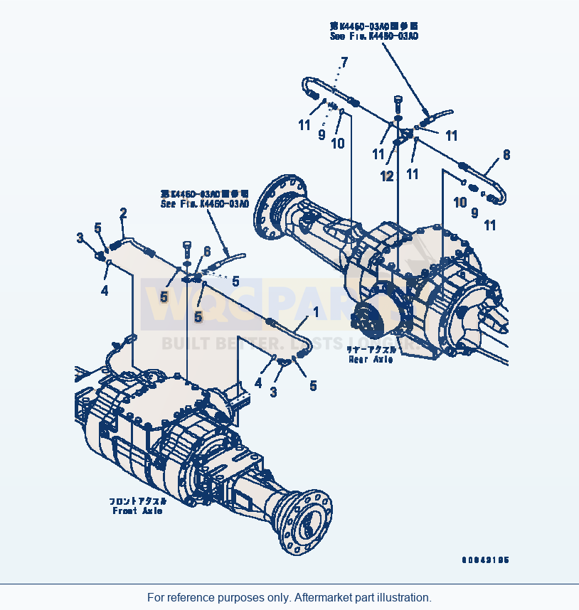 Komatsu WA200-5 Brake Piping Serial B10001-UP parts diagram