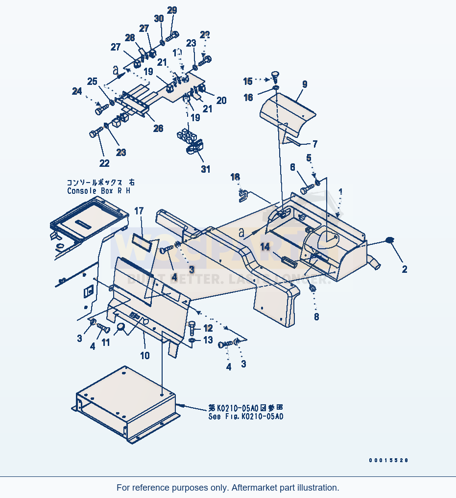 Komatsu WA200-5 Cool And Heat Box (For Canopy) parts diagram