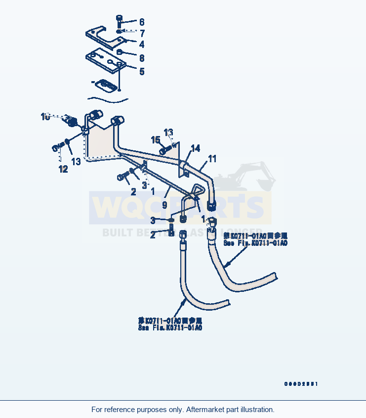 Komatsu WA200-5 Floor (Air Conditioner Piping) Serial B10001-UP parts diagram