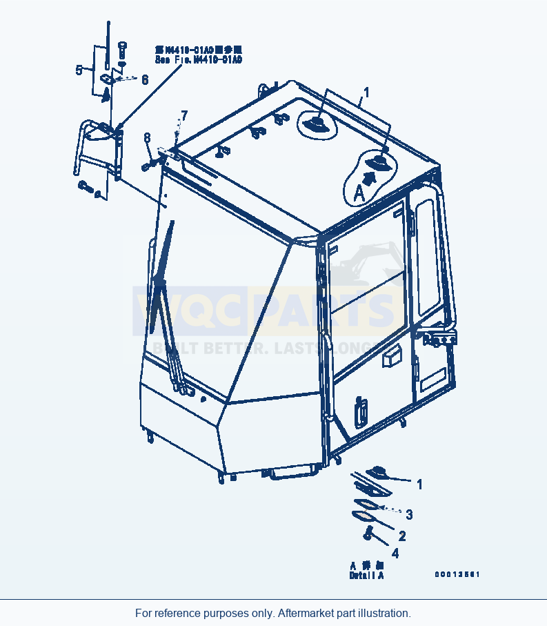 Komatsu WA200-5 Floor (Antenna, Speaker) parts diagram