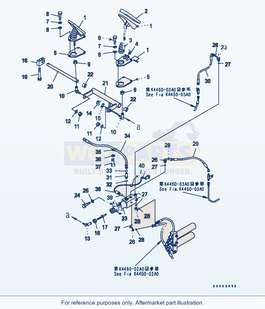 Komatsu WA200-5 Floor (Brake Control) parts diagram