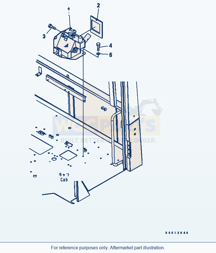 Komatsu WA200-5 Floor (Console Box) (L.H.) (For 2-Persons Cab) parts diagram
