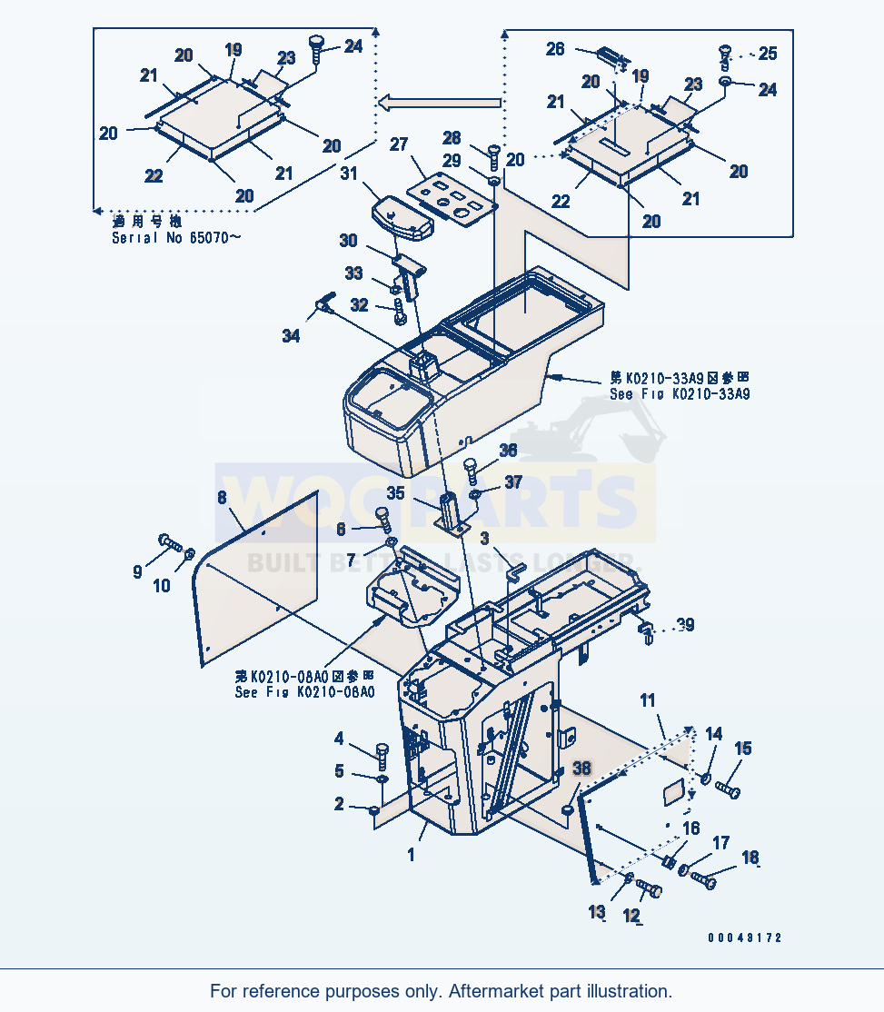Komatsu WA200-5 Floor (Console Box) (R.H.) (For Canopy) parts diagram