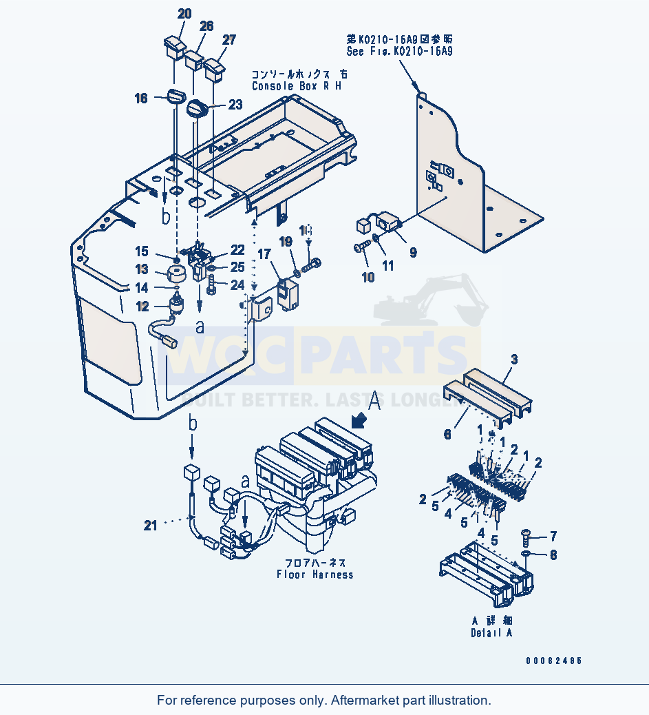 Komatsu WA200-5 Floor (Electrical Parts) (For Canopy) parts diagram