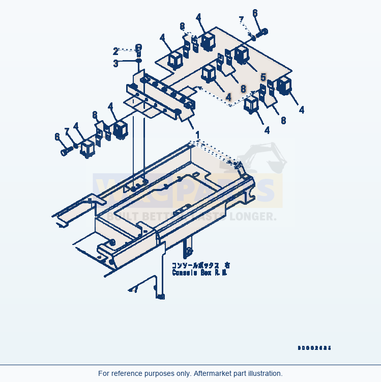Komatsu WA200-5 Floor (Relay) (R.H. Console) Serial B10001-UP parts diagram