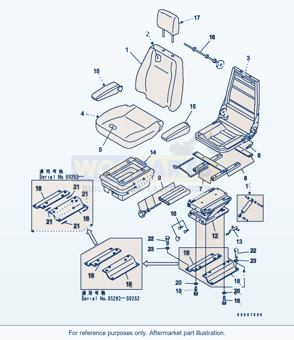 Komatsu WA200-5 Operator'S Seat (Pvc Seat) parts diagram