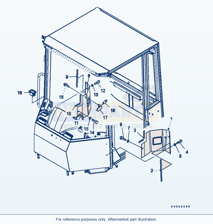 Komatsu WA200-5 Rops Cab (Cover) Serial 65001-UP parts diagram