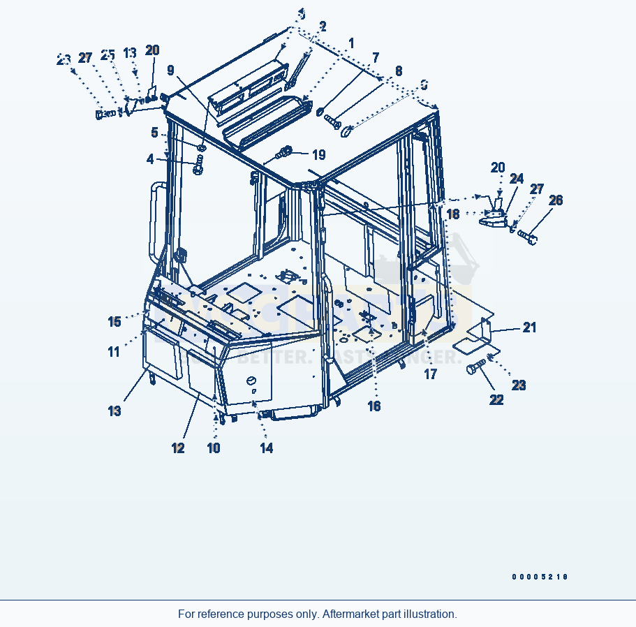 Komatsu WA200-5 Rops Cab (Sheet, Cover) (Tachograph) parts diagram