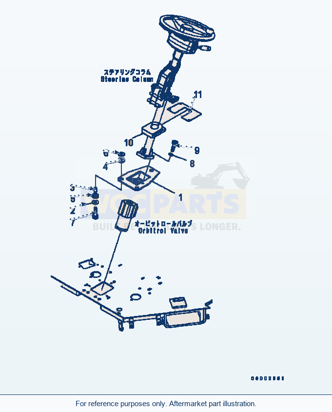 Komatsu WA200-5 Steering Wheel (Valve Mount) Serial B10001-UP parts diagram