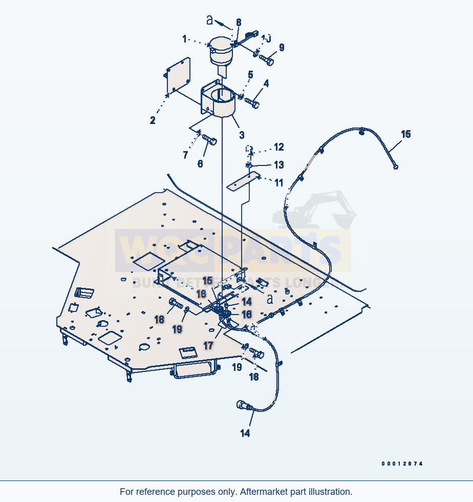Komatsu WA200-5 Tachograph parts diagram