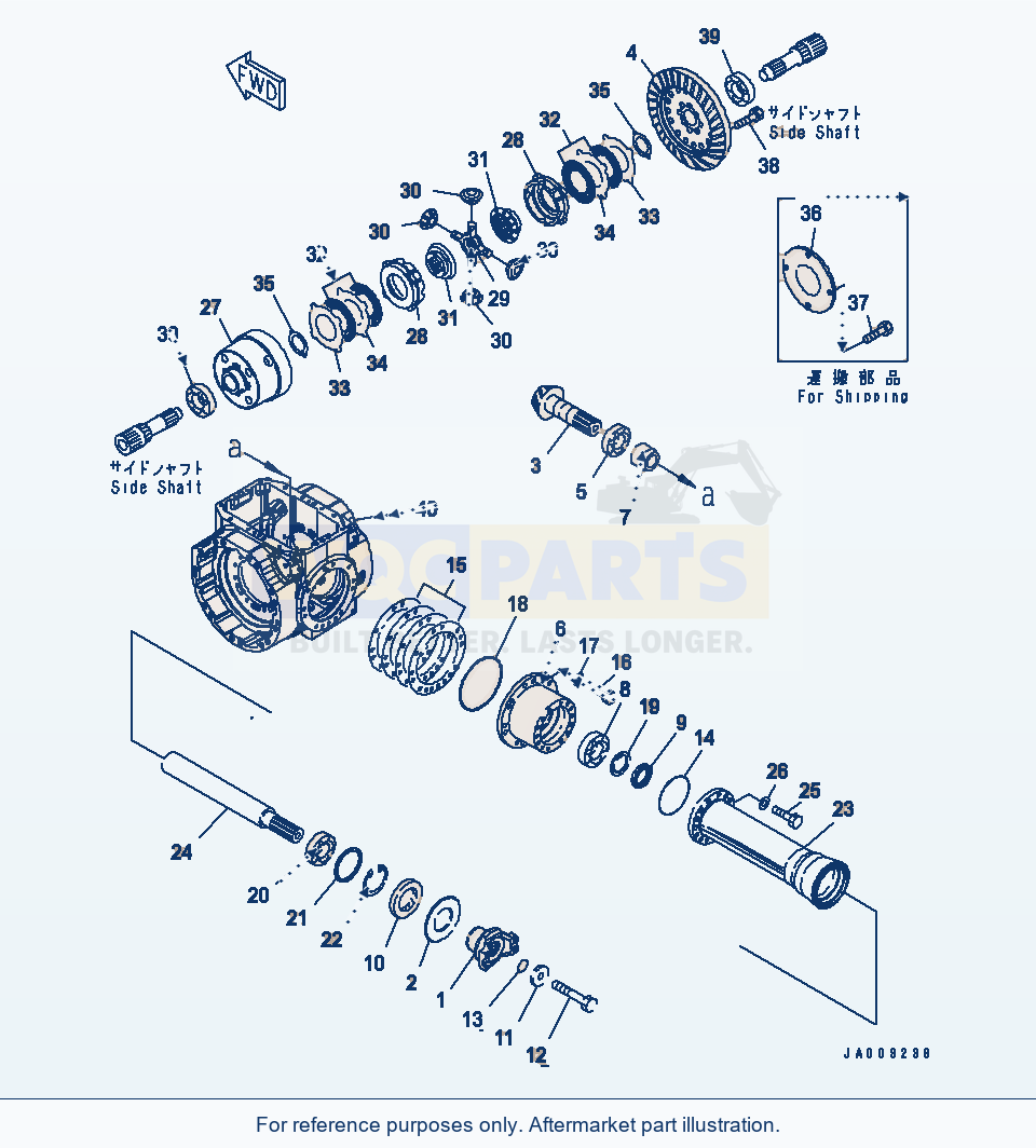 Komatsu WA200-5 Front Axle (Differential) (Lsd) parts diagram