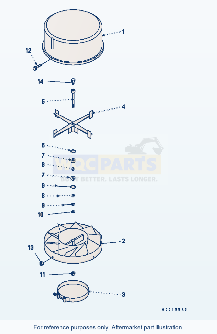 Komatsu WA200-5 Pre Cleaner (Inner Parts) parts diagram
