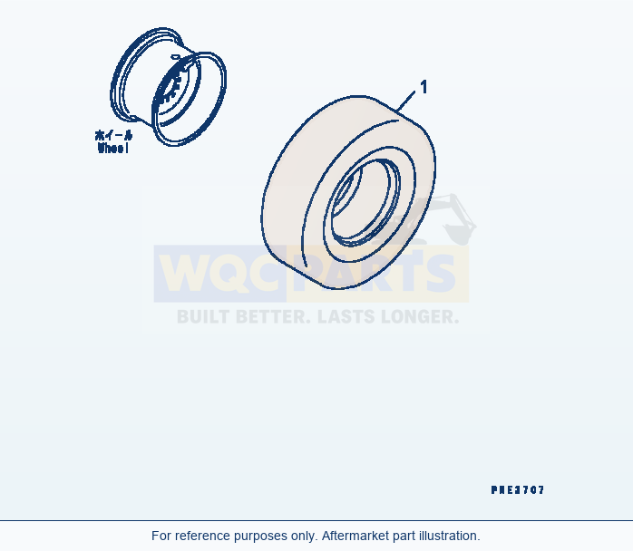 Komatsu WA200-5 Tire (20.5-25-16Pr-L3, Tubeless Tire) parts diagram
