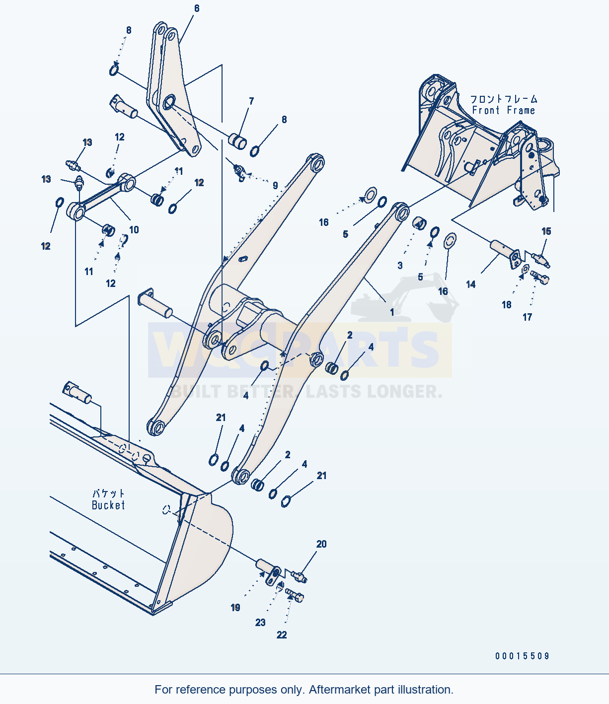 Komatsu WA200-5 Lift Arm And Bellcrank Serial H50001 - UP parts diagram