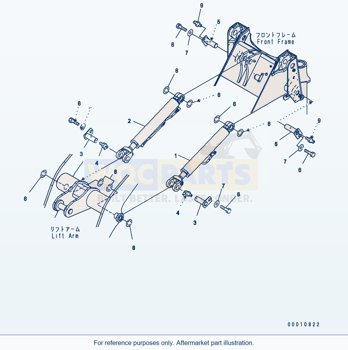 Komatsu WA200-5 Lift Cylinder Serial H50001 - UP parts diagram