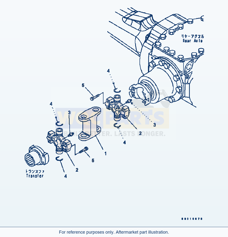 Komatsu WA200-5 Drive Shaft (Rear) Serial B10001-UP parts diagram