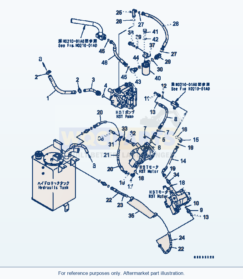 Komatsu WA200-5 Hst Oil Line (Charge Line) (#B10236-) parts diagram