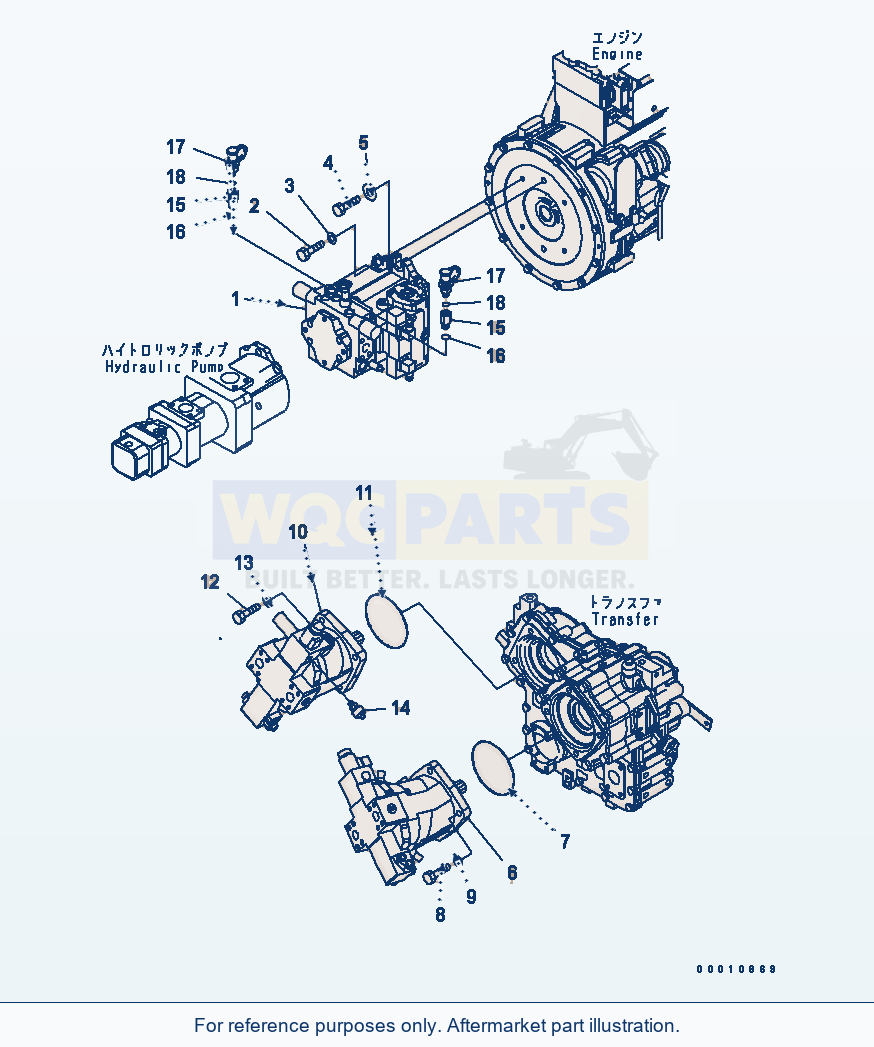 Komatsu WA200-5 Hst Pump Serial 65001-UP parts diagram
