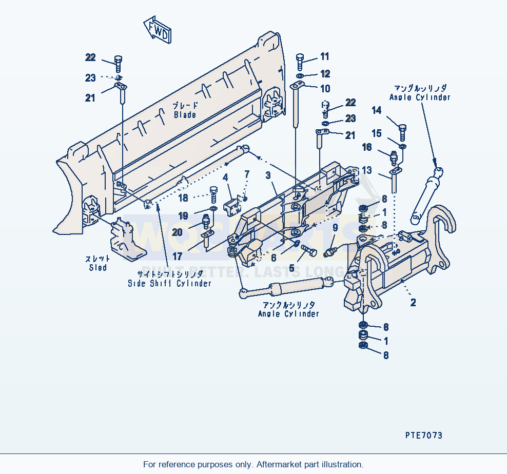 Komatsu WA200-5 Blade (Carrier) (S.P.A.P.) (With Multi Coupler) parts diagram