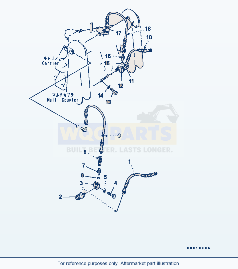 Komatsu WA200-5 Blade (Hose) (S.P.A.P) (With Multi Cupler) parts diagram
