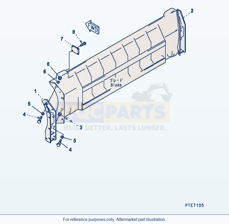 Komatsu WA200-5 Blade (Side Guard) (With Shock Cancel) parts diagram