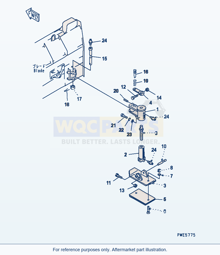 Komatsu WA200-5 Blade (Sled) parts diagram