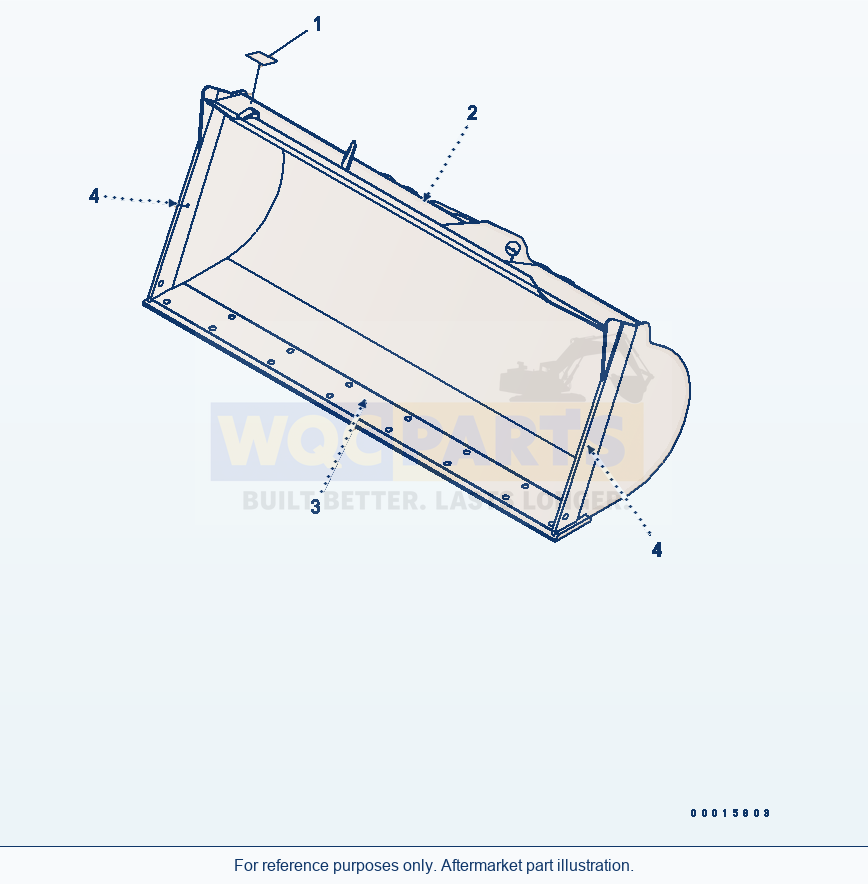 Komatsu WA200-5 Bucket 1.6M2 (With B.O.C., 1.7m³) parts diagram