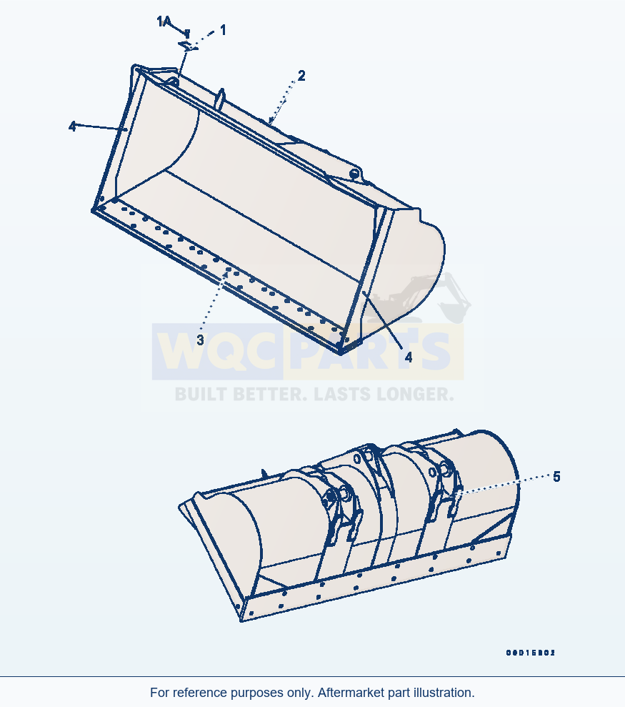 Komatsu WA200-5 Bucket 1.9M2 (With B.O.C., 2.0m³) (#B10792-) parts diagram