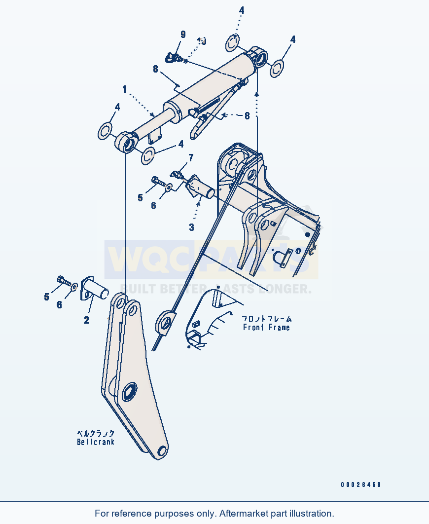 Komatsu WA200-5 Bucket Cylinder (For High Lift Arm) parts diagram