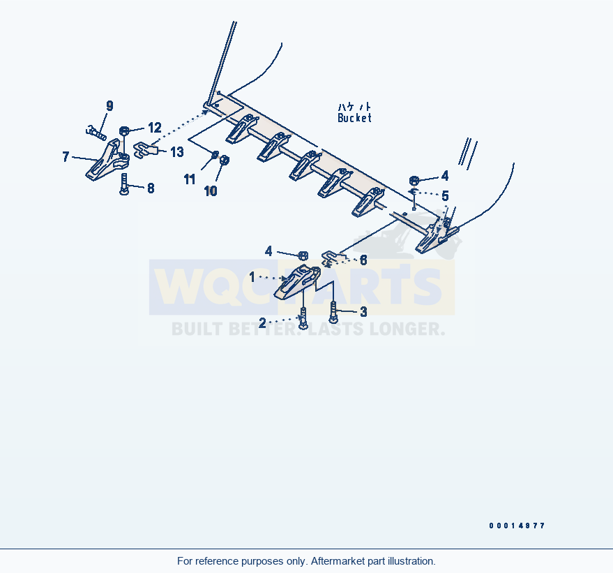 Komatsu WA200-5 Tooth parts diagram