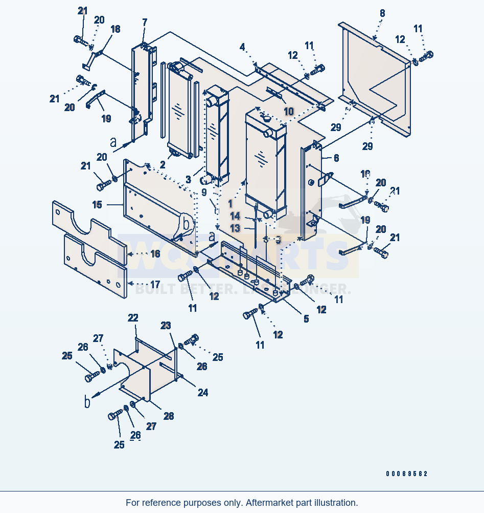 Komatsu WA200-5L Radiator parts diagram