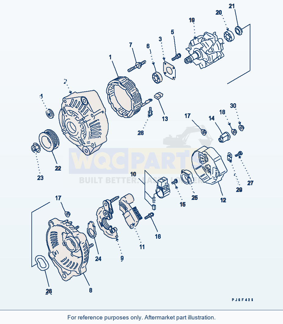 Komatsu WA200-5L Alternator (60A) parts diagram