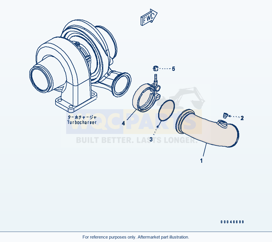 Komatsu WA200-5L Exhaust Connection parts diagram