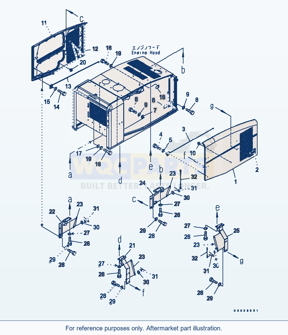 Komatsu WA200-5L Hood (Door) parts diagram