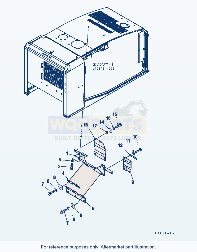 Komatsu WA200-5L Hood (Duct Cover) parts diagram