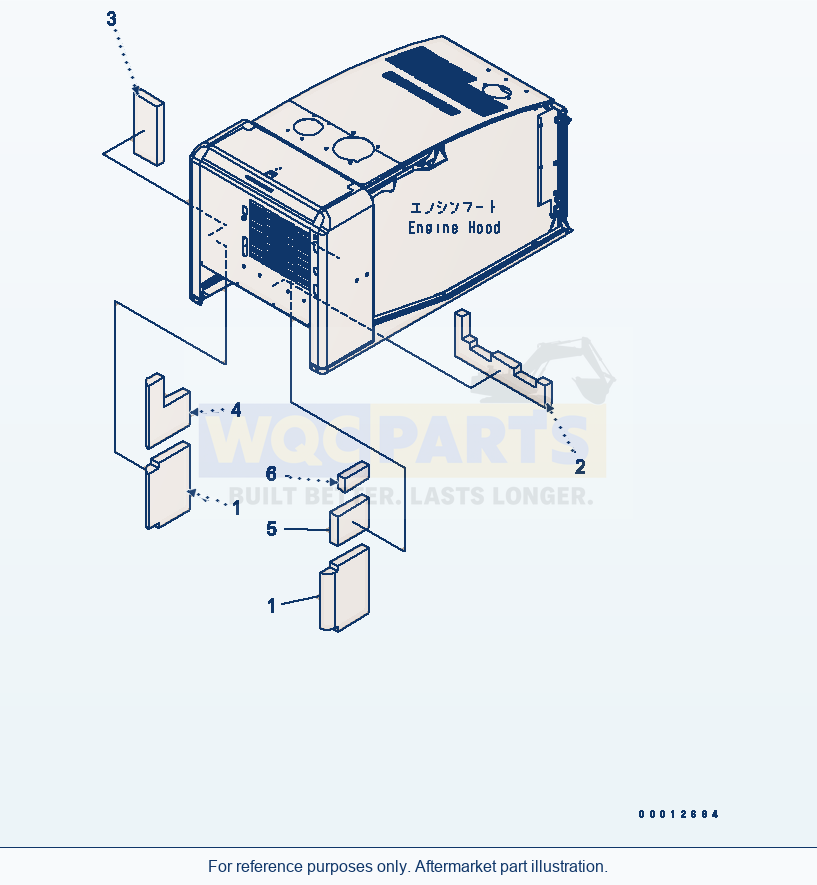 Komatsu WA200-5L Hood (Insulation) parts diagram