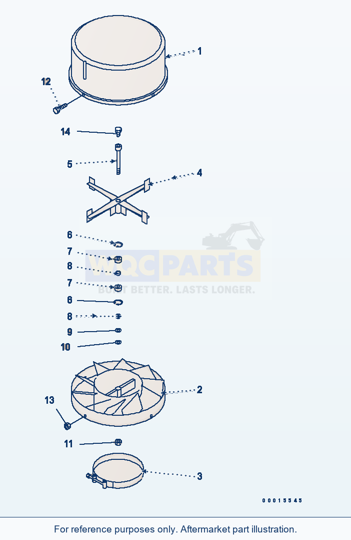 Komatsu WA200-5L Hood (Pre-Cleaner) (Inner Parts) parts diagram