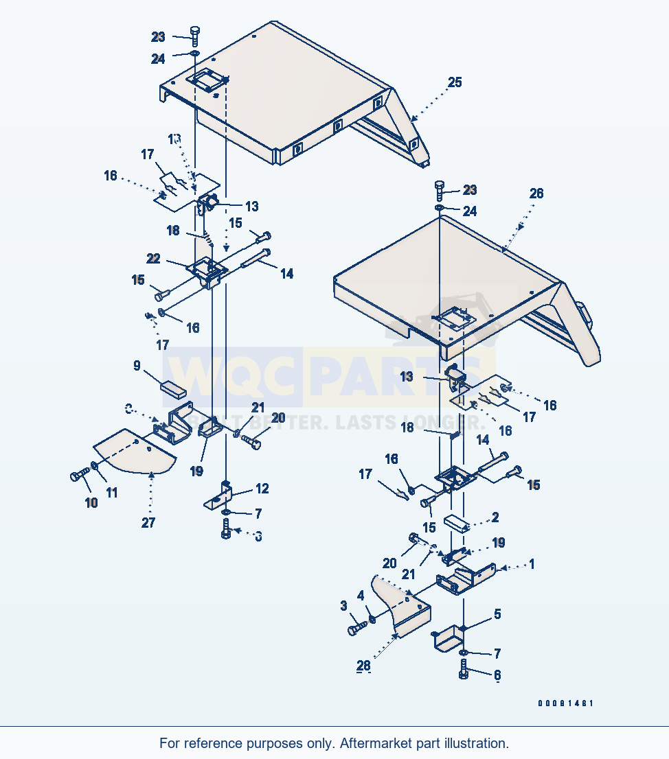 Komatsu WA200-5L Rear Fender (Full Fender) (Hook And Dovetail) parts diagram