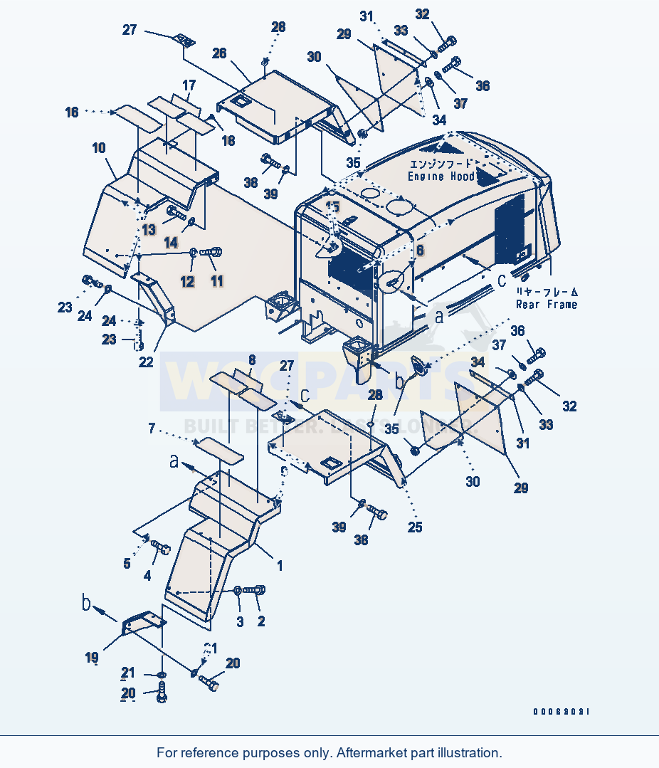 Komatsu WA200-5L Rear Fender (Full) parts diagram