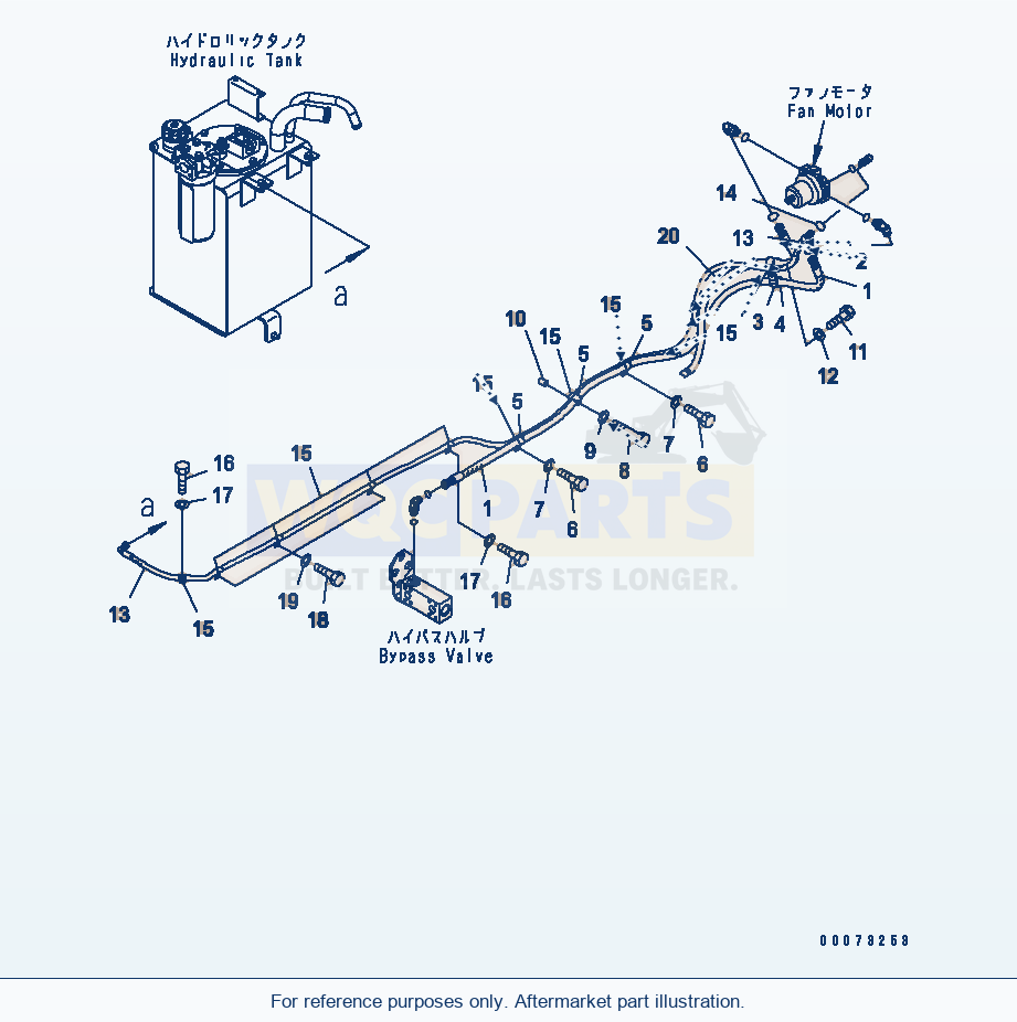 Komatsu WA200-5L Fan Drive Piping parts diagram